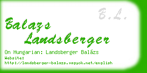 balazs landsberger business card